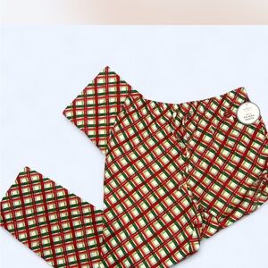 NWT Hallmark Red and Green Plaid Pajama Lounge Comfy Pants